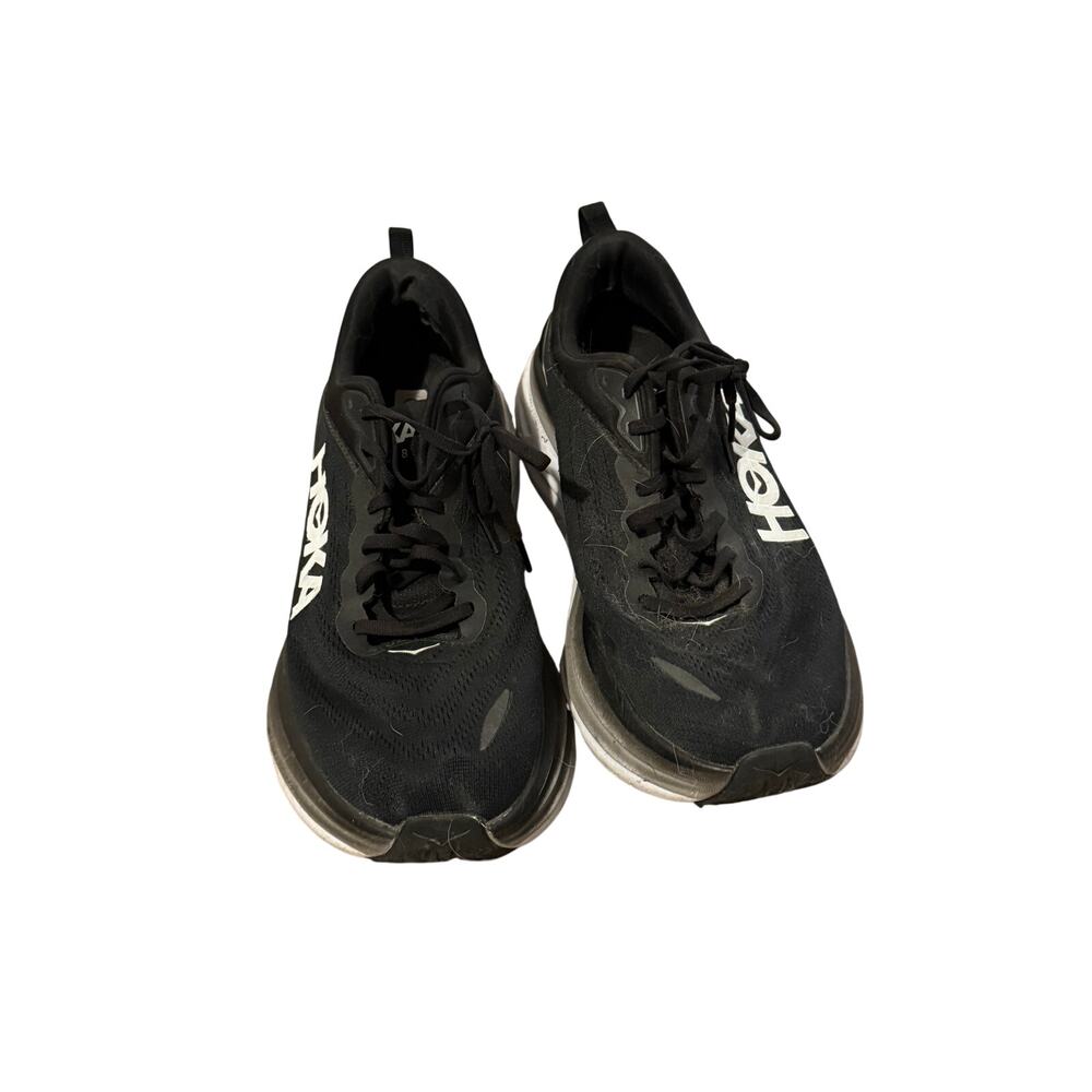Mens Hoka Bondi 8 sneakers in black and white
